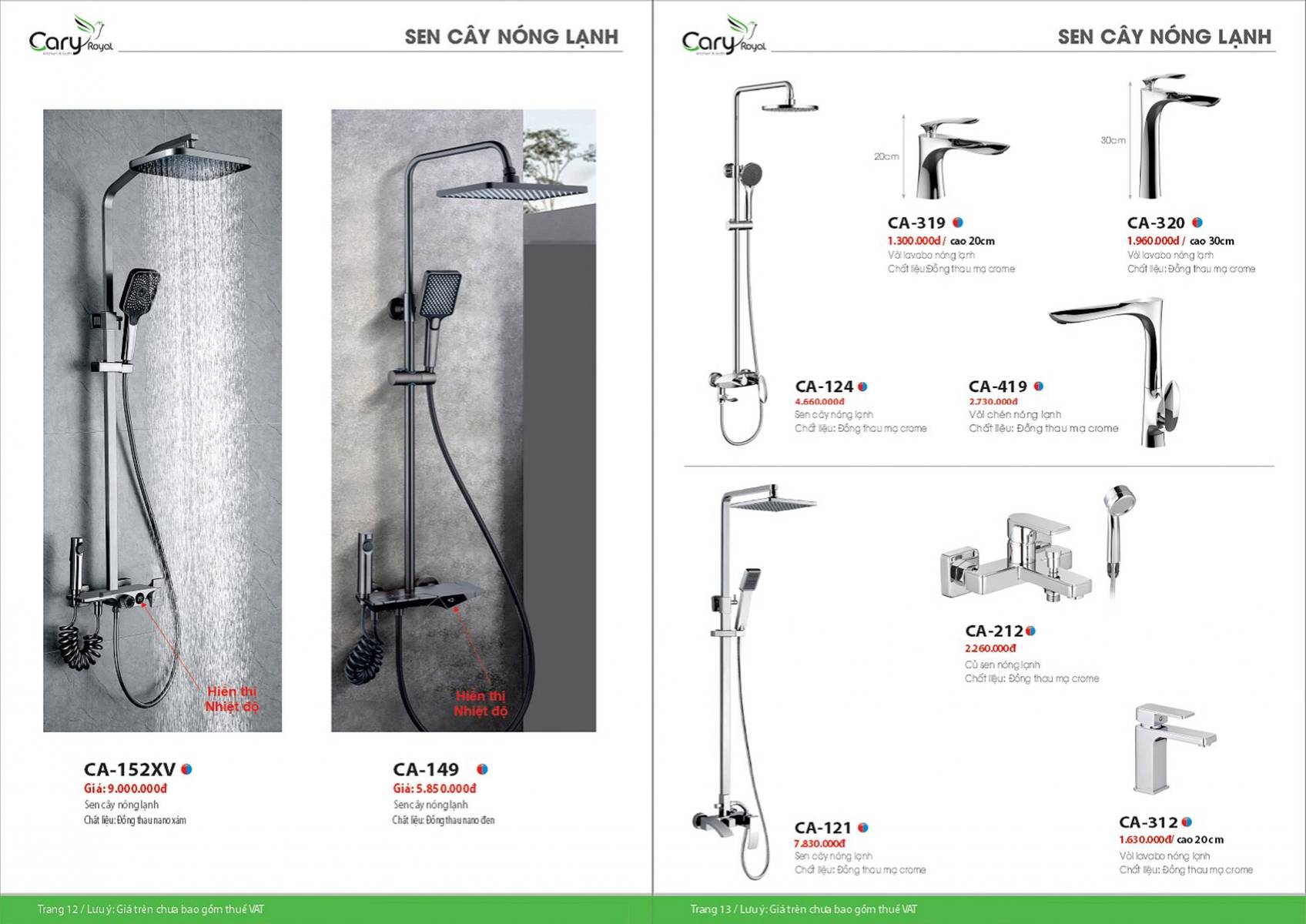 Thiết bị vệ sinh Cary Royal Catalogue và Bảng giá mới nhất 2026 /Page 7